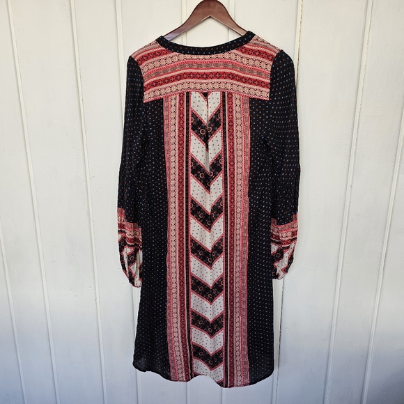 Free People Peace Maker Black Combo Dress Fishtail Lined Boho Casual size Small - Picture 7 of 11